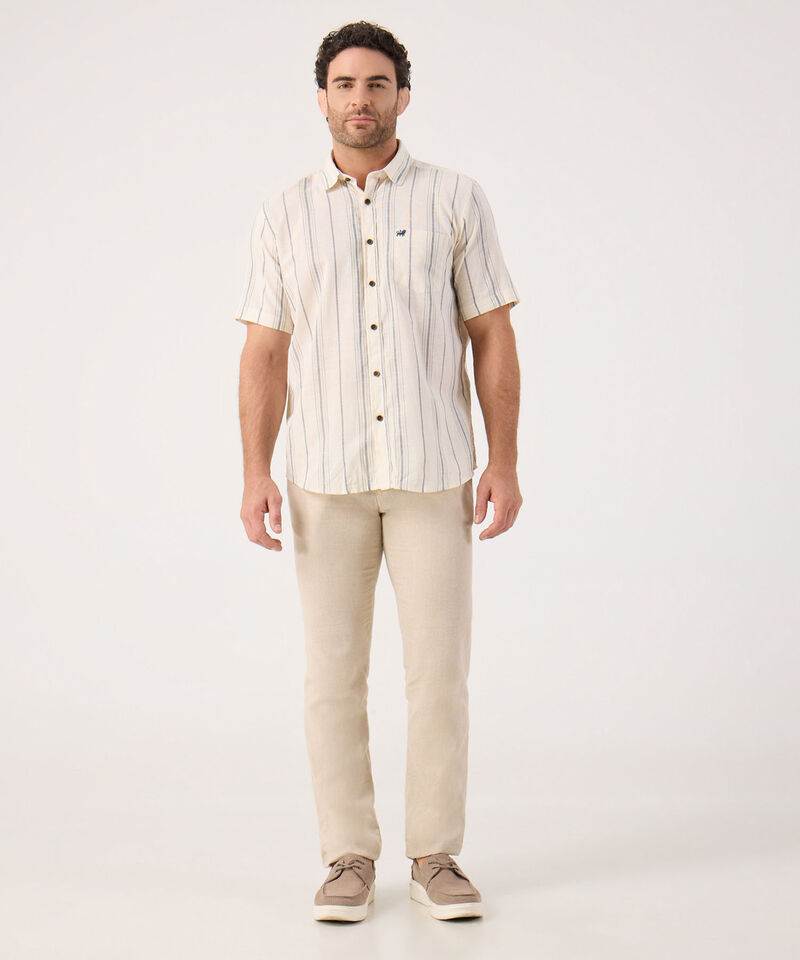 Camisa A Rayas Con Bolsillo 